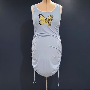 No Boundaries XL blue butterfly dress